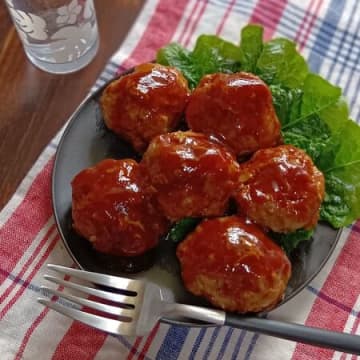 【レンチンハンバーグ】子供ニコニコ！まんまるミニサイズ