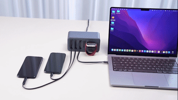 絡まるケーブルにサヨナラ！ 巻き取りコード付き200W急速充電器「MUITAVY」