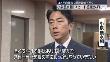 小泉農水相「スピード感緩めずに」スーパーのコメ平均価格、2週連続値下がり