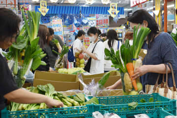 ５００円でメロンや白菜も詰め放題！？ 大阪のドンキで白熱