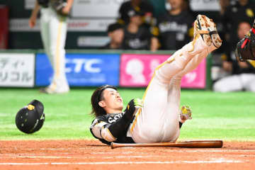 【ソフトバンク】周東佑京が頭部付近に死球　静まり返った球場からは悲鳴も…平然とプレー続行