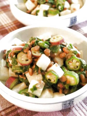 納豆と夏野菜のネバネバサラダ