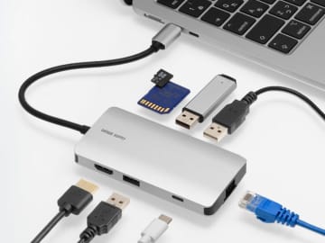 薄型ながら多機能な8in1ドッキングステーション「USB-DKM11S」、サンワサプライが発売