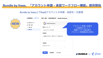 SaaS一元管理ツール「Bundle by freee」、SaaSアカウントの申請・承認を一元管理できる新機能