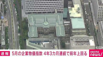 5月の企業物価指数 4年3カ月連続で前年上回る