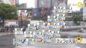 【天気】関東や東海、昼過ぎにかけ激しい雨のおそれ