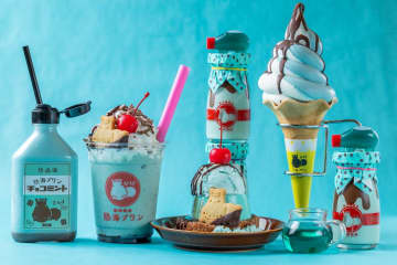 熱海プリン「チョコミントスイーツ」が集結、“スースー”爽やかプリンやソフト、パンケーキも