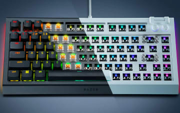 Razer、初のベアボーンキーボード「BlackWidow V4 75% Barebones」発表。好みのキーを取り付け可能