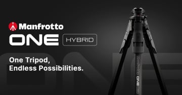 新クイックリリース採用の「Manfrotto ONE」三脚システム　スチル・ビデオ両対応をアピール　カメラを縦位置にできるビデオ雲台も