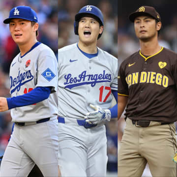 「日本が誇る三銃士！」大谷、ダル、由伸…ド軍公式カメラマンが撮影した“かっこ良すぎる一枚”に脚光！「右利きのピッチャーたち」