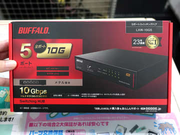 バッファローの10GbE対応5ポートスイッチングハブ「LXW-10G5」が入荷