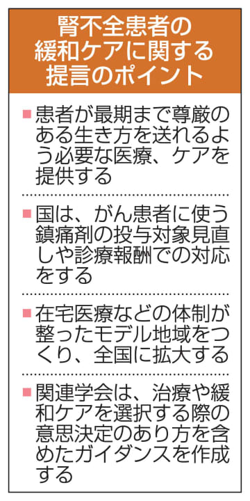 腎不全患者に緩和ケア拡大　透析困難時の苦痛軽減、厚労省