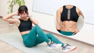 【腹筋メニュー】割れたお腹を目指す筋トレ。「バイシクルクランチ」のやり方（2分）