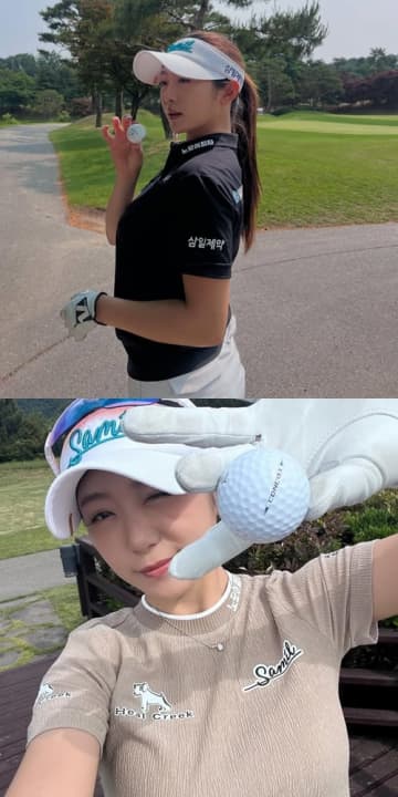 ゴルファーと思えない美貌にウットリ…アン・ソヒョン、夏を感じさせる半袖ウェア姿でファン魅了【PHOTO】