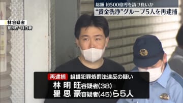 特殊詐欺の被害金など資金洗浄か、5人を再逮捕　総額約500億円を請け負いか