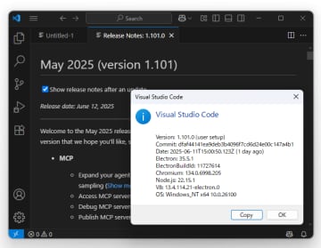 MCP対応を強化した「Visual Studio Code」v1.101が公開 ～2025年5月更新／オープンソースのAIエディター