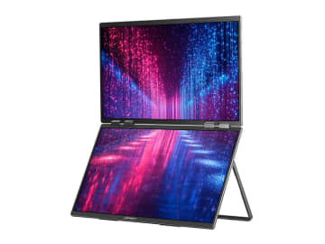23.8型フルHD 2画面の折りたたみ式モバイルモニター