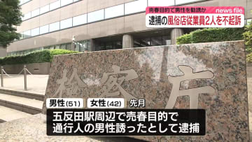 売春目的で男性を勧誘したとして逮捕　風俗店従業員2人を不起訴処分