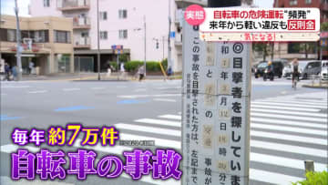 「ながらスマホ」や逆走…事故多発の交差点で“違反自転車”取り締まりに密着…新たに反則金も