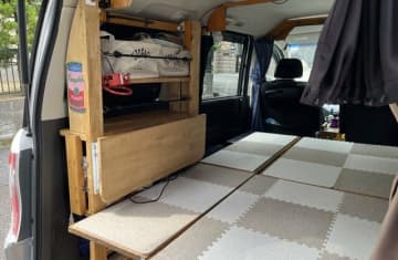 住める車中泊！　はじめの一歩は「棚のDIY」から！　ホムセン材料＆2つの神道具で “オーダーメイド家具” が完成！