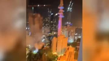 イラン報復攻撃、ミサイル着弾の瞬間とらえた映像　テルアビブの重要軍事施設付近