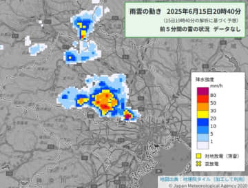 【速報】今夜遅くまで大雨による浸水、落雷に注意　埼玉　多い所で24時間に60ミリの雨も