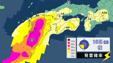 17日（火）昼前にかけて西日本は大気が非常に不安定　激しい雨のおそれ