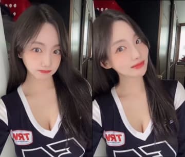 韓国サッカーの人気女子アナ、“そこ”に目が行くVネックSHOT！「天女のような美貌」とファン絶賛【PHOTO】