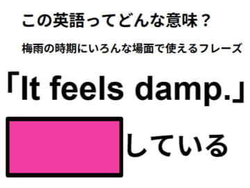 この英語ってどんな意味？「It feels damp. 」