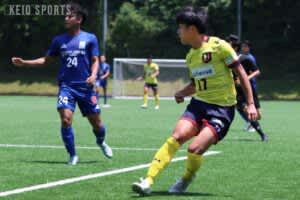 p【ソッカー（男子）】終始慶大らしい戦いぶりを見せるも　セットプレーからの一発に泣き敗戦／関東リーグ第１１節　VS日本体育大学/p