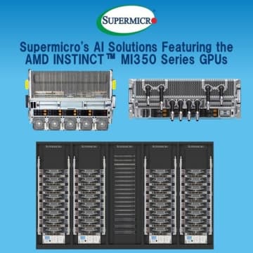 Supermicro（スーパーマイクロ）、パフォーマンスと効率を最適化した液冷および空冷AI ソリューション、AMD Instinct™ MI350シリーズアクセラレータ搭載プラットフォームを発表