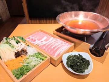 出汁しゃぶおばんざい おかか から初夏限定メニュー伊勢志摩産 あおさ海苔出汁しゃぶ