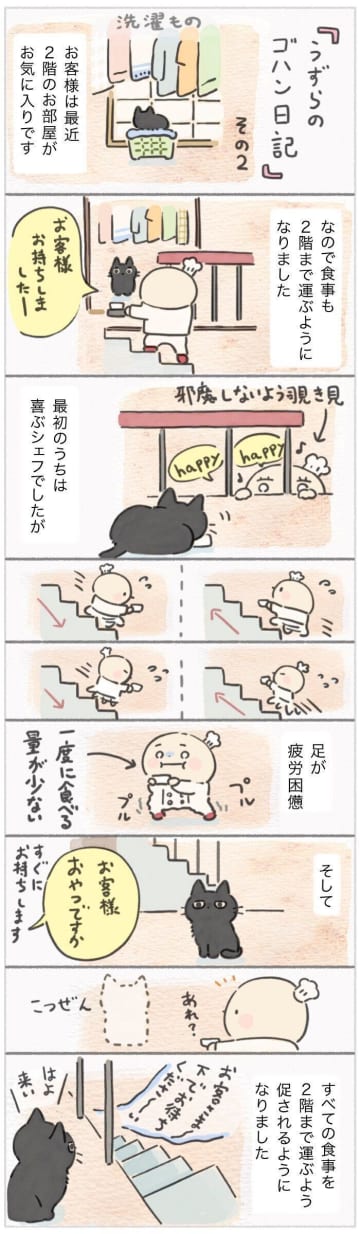 愛猫のために階段を駆け上がる！シニア猫専属シェフの鍛錬は続く…【連載】ねこ連れ草 335話め