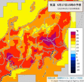 【速報】埼玉・熊谷で予想最高気温36度　さいたま市35度　熱中症の危険度高まる