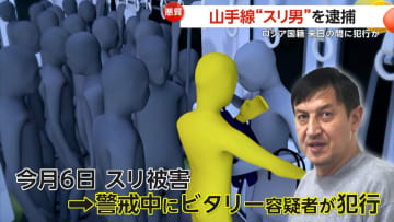 鉄道警察隊から“犯行”丸見え…山手線で“スリ”　ロシア国籍46歳男を現行犯逮捕　約20回出入国し14件の被害報告
