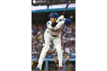 大谷翔平、試合終了21分後に思わぬ写真を投稿　目をつぶり口を開け…ファンにも痛み伝わる死球の1枚