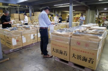 今年最初の海苔入札 様子見の感強く 大乾