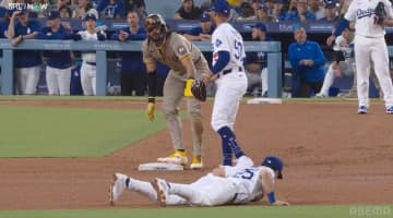 ドジャース戦で起きた“珍事”「何が起きたんだ」「わろたw」走者タッチアウトも判定覆る…大混乱のシーン