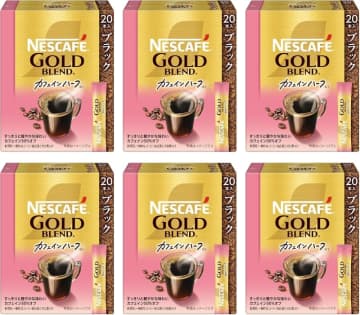 Amazonでネスカフェのインスタントコーヒー各種がお買い得に！　「ゴールドブレンド カフェインハーフ スティック ブラック」は2163円から
