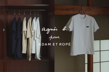 「ADAM ET ROPE' × agnès b.」2025年春夏コラボ企画第2弾としてロゴTシャツが登場