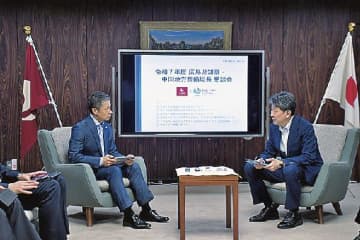 湯崎英彦広島県知事と林正道中国整備局長が懇談／土砂・洪水氾濫対策で連携