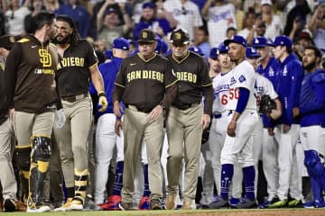 【MLB】ドジャース戦でついに乱闘騒ぎ……タティスJr.に死球で両チーム限界点　さらに大谷翔平にも再び死球