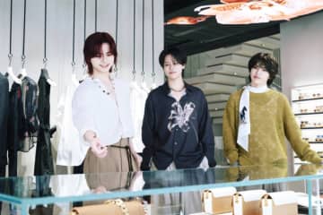 INI高塚大夢＆藤牧京介＆松田迅、エンポリオ アルマーニの春夏メンズコレクションを華麗に着こなし