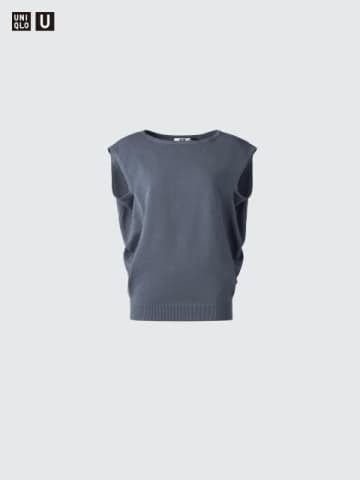 夏コーデにユニクロサマーニットがめちゃ使える！シンプルデザインだから週5使えてありがたい♡