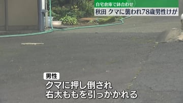 クマに襲われ…男性が右脚にけが　秋田・五城目町