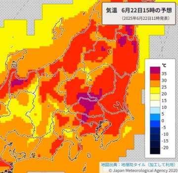 【速報】全国最高気温は埼玉県鳩山町の37.3度　午後1時40分までのランキング　熊谷も35度の猛暑〈情報更新〉