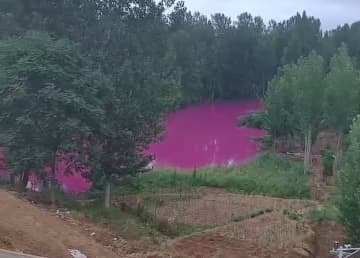 川の水がピンク色に、現地当局が原因を調査―中国