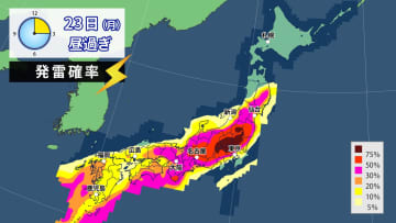 大気の状態非常に不安定　局地的に激しい雷雨・竜巻などの激しい突風のおそれ