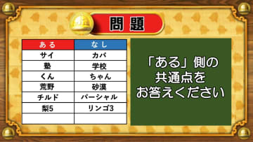 【おめざめ脳トレ】あるなしクイズ！「ある」側の共通点はなんでしょうか？【『クイズ！脳ベルSHOW』より】