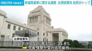 参議院選に関する世論調査 比例投票先は自民党がトップ